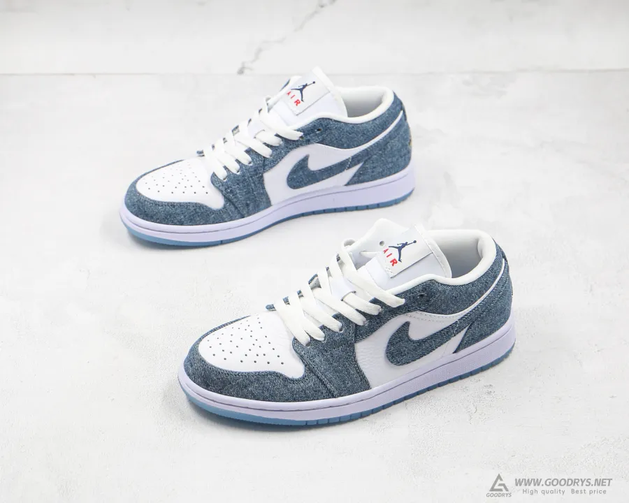 Nike Air Jordan 1 Retro Low Canvas White Denim  Wmns