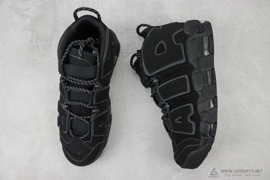 Air More Uptempo Triple Black Reflective