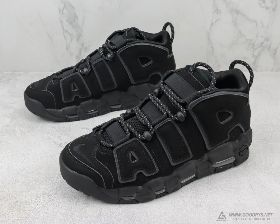 Air More Uptempo Triple Black Reflective