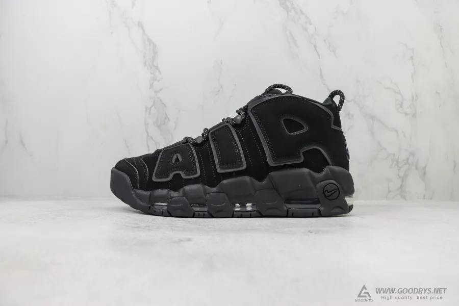 Air More Uptempo Triple Black Reflective