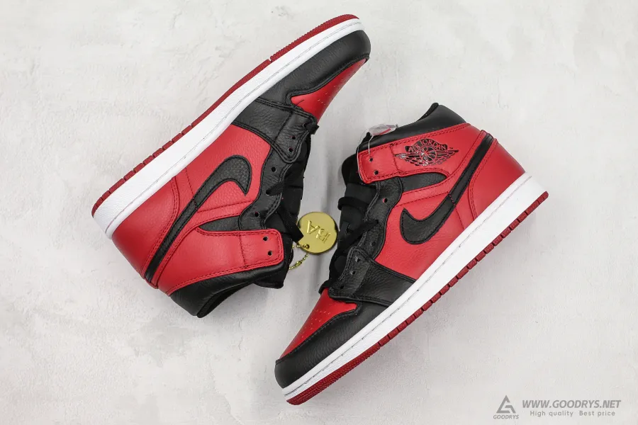 Air Jordan 1 Banned Grm Red Black Mid