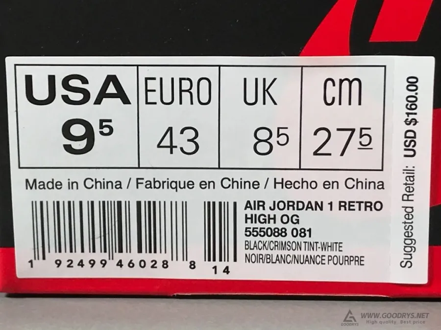 Air Jordan 1 Retro High OG Crimson Tint