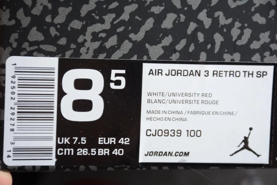 Air Jordan 3 Tinker White University Red