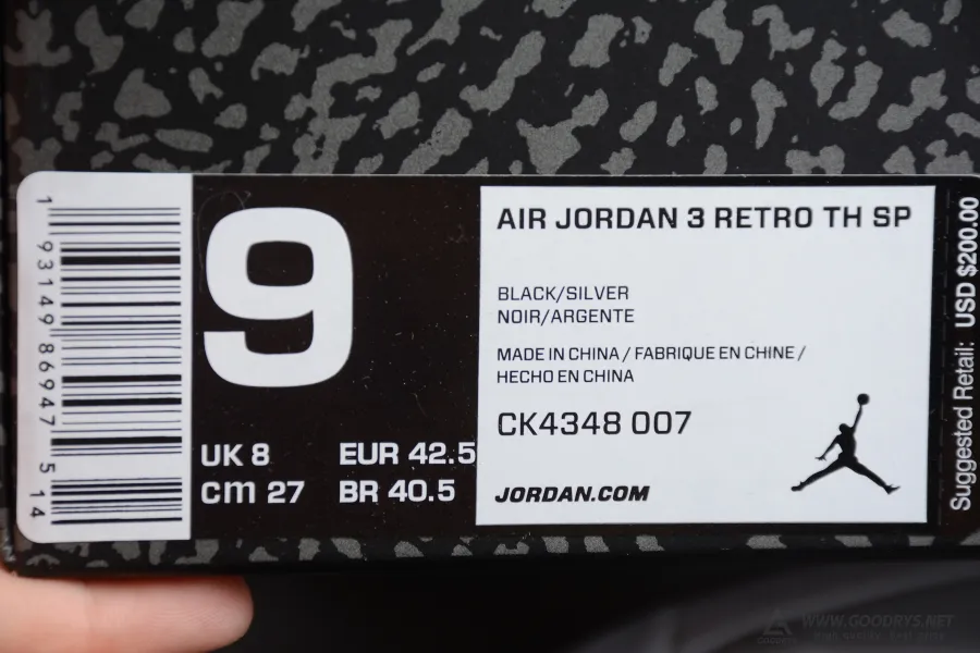 Air Jordan 3 Tinker Black Cement