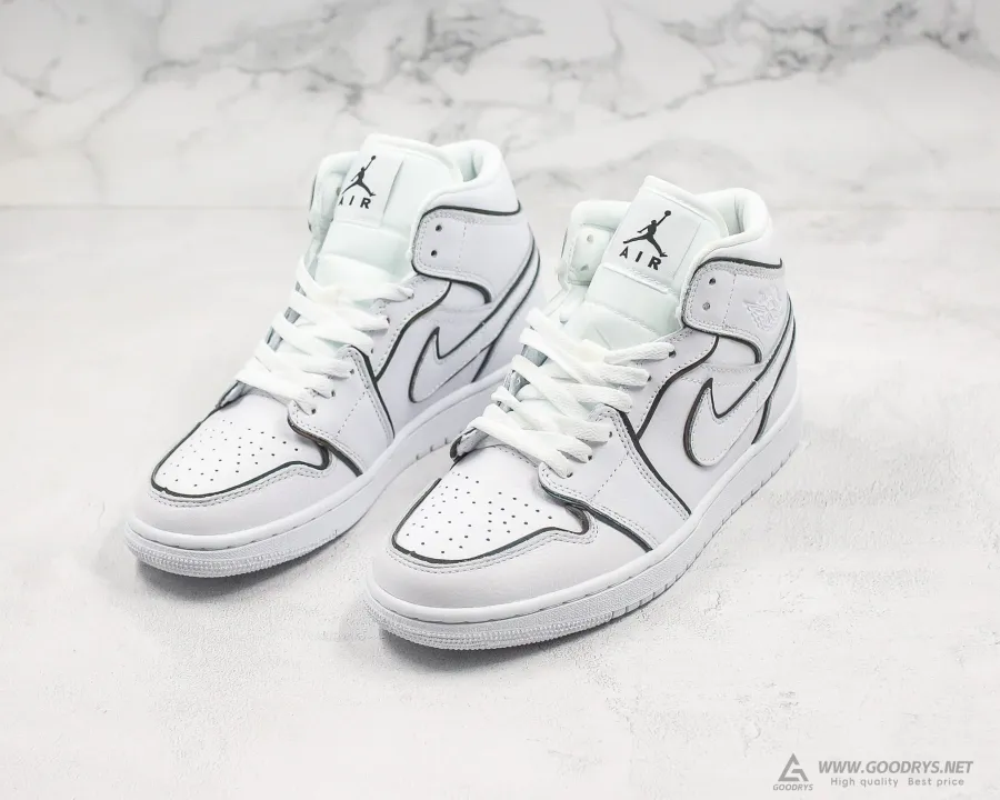 Airjordan 1 Mid Iridescent White