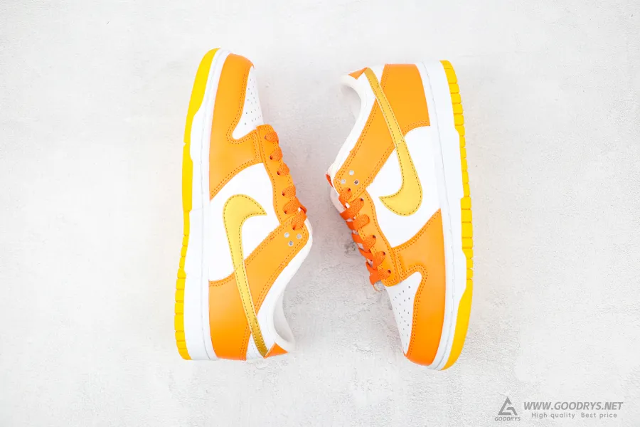 Nike Dunk Low White/Orange Blaze-Gold 