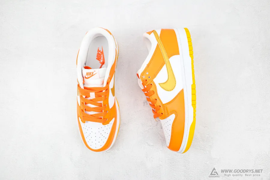 Nike Dunk Low White/Orange Blaze-Gold 