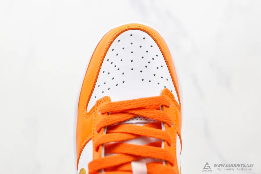 Nike Dunk Low White/Orange Blaze-Gold 