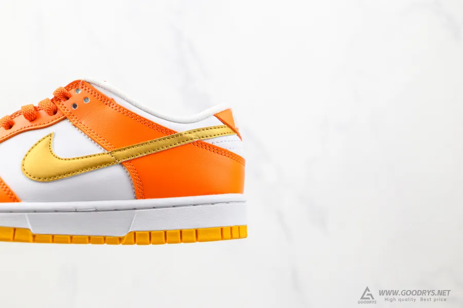 Nike Dunk Low White/Orange Blaze-Gold 