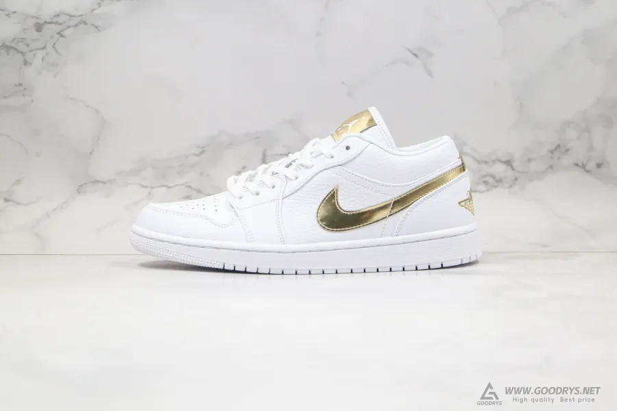 Wmns Air Jordan 1 Retro Low White Metallic Gold 