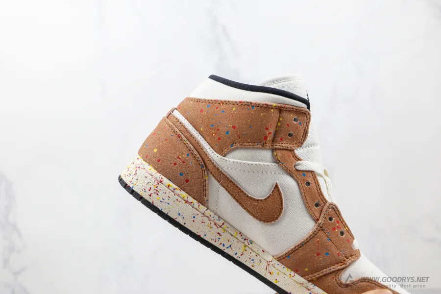 Air Jordan 1 Mid Se Brushstroke Paint Splatter 