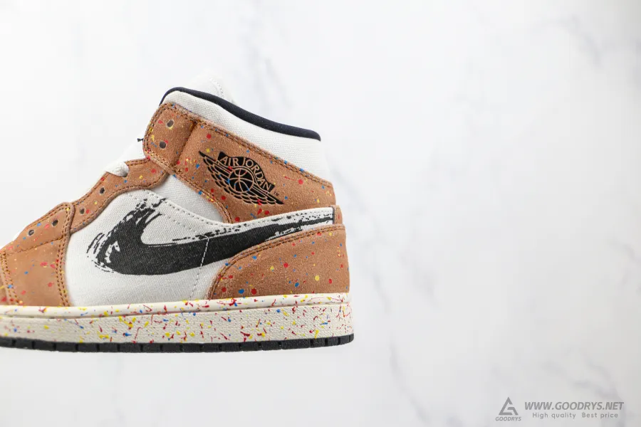 Air Jordan 1 Mid Se Brushstroke Paint Splatter 