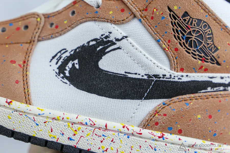 Air Jordan 1 Mid Se Brushstroke Paint Splatter 