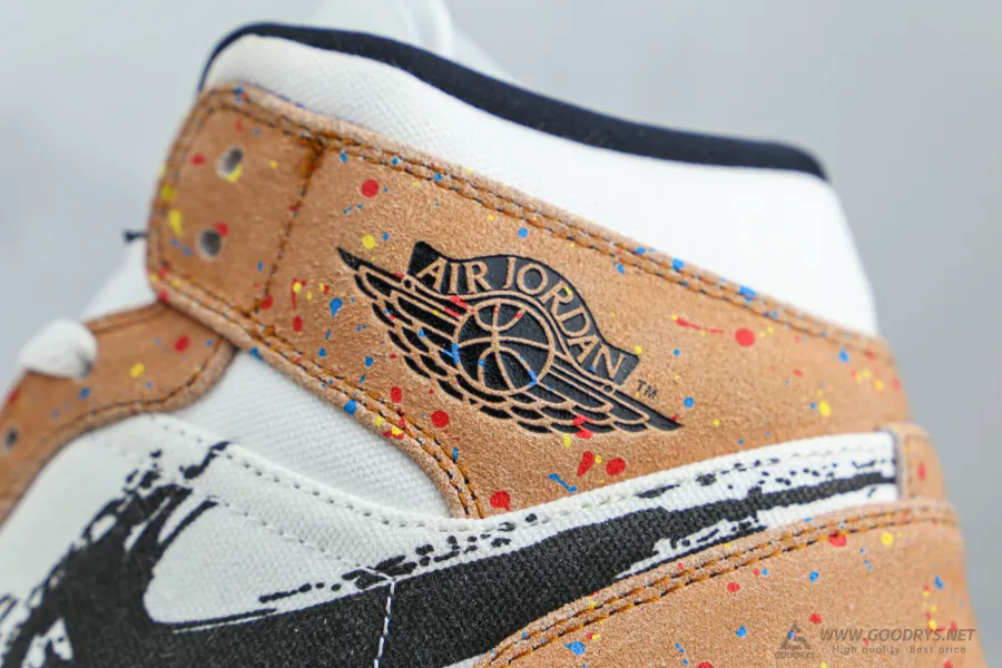 Air Jordan 1 Mid Se Brushstroke Paint Splatter 