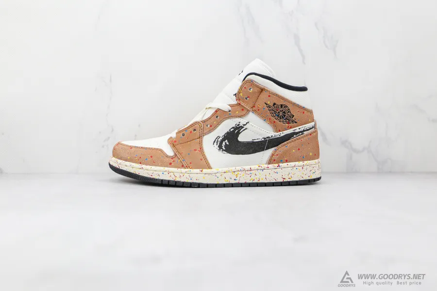 Air Jordan 1 Mid Se Brushstroke Paint Splatter 