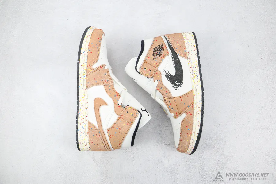 Air Jordan 1 Mid Se Brushstroke Paint Splatter 