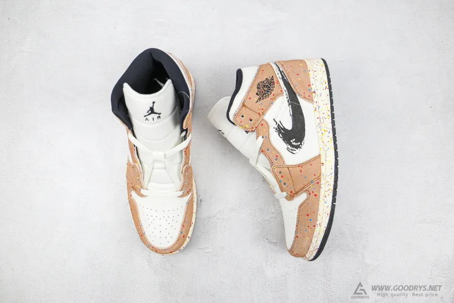 Air Jordan 1 Mid Se Brushstroke Paint Splatter 