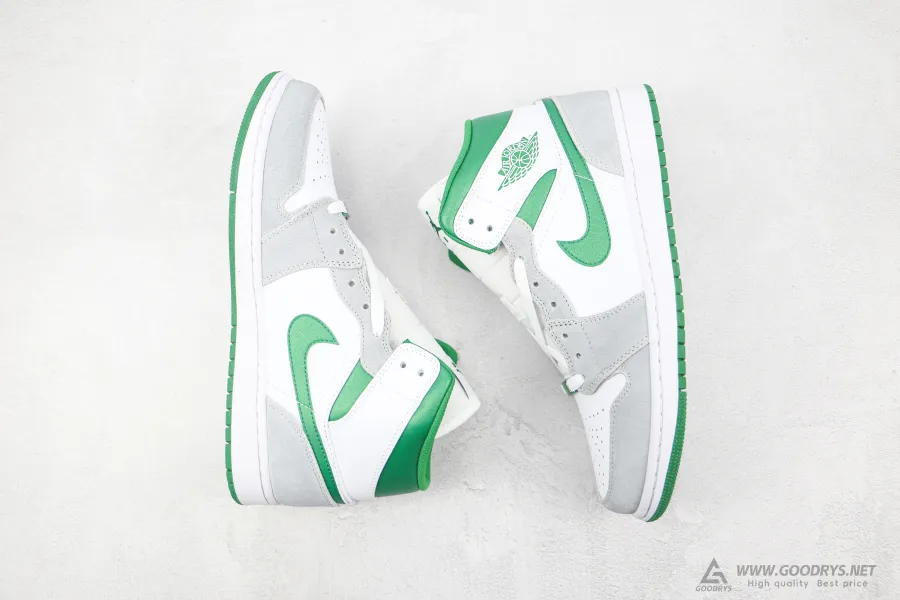 Air Jordan 1 Mid Se Grey Pine Green 