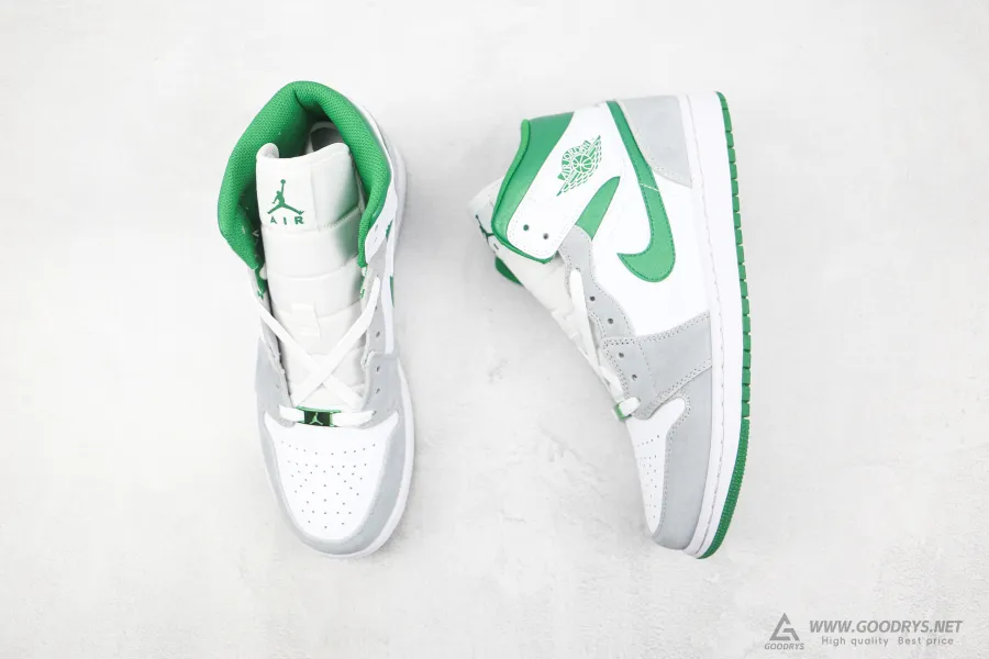 Air Jordan 1 Mid Se Grey Pine Green 