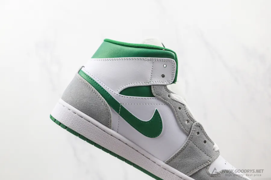 Air Jordan 1 Mid Se Grey Pine Green 