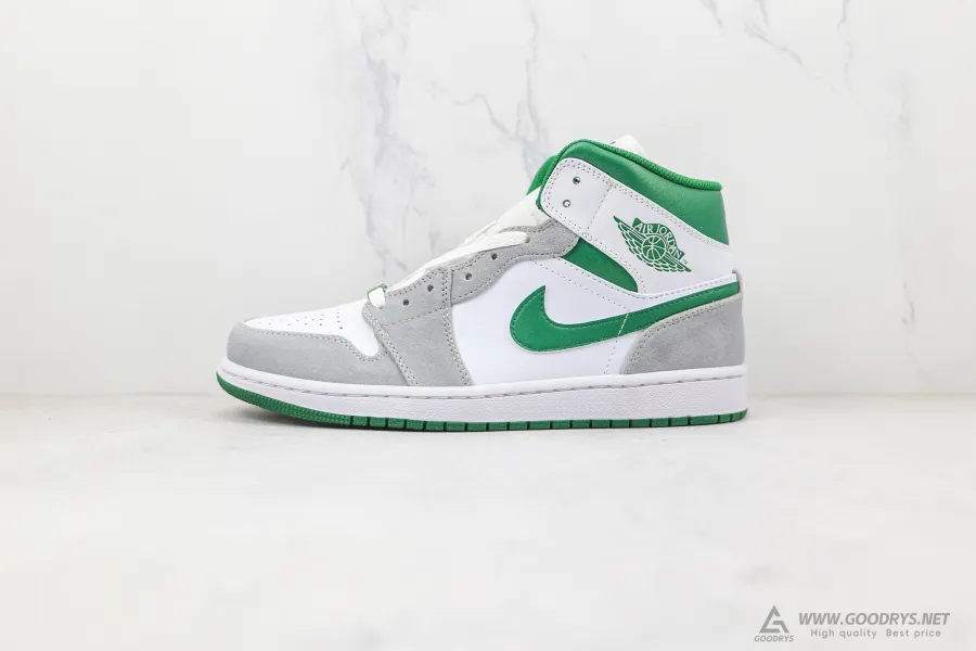 Air Jordan 1 Mid Se Grey Pine Green 