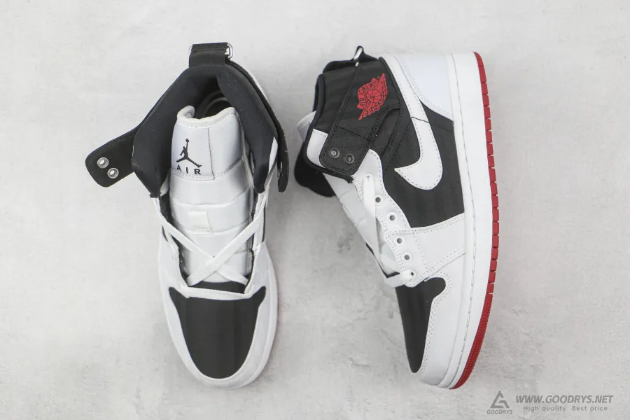 Wmns Air Jordan 1 Mid Se Utility White Black Gym Red 