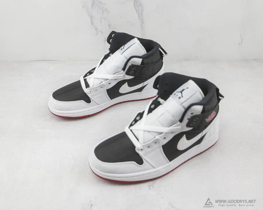 Wmns Air Jordan 1 Mid Se Utility White Black Gym Red 