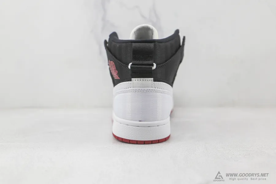 Wmns Air Jordan 1 Mid Se Utility White Black Gym Red 