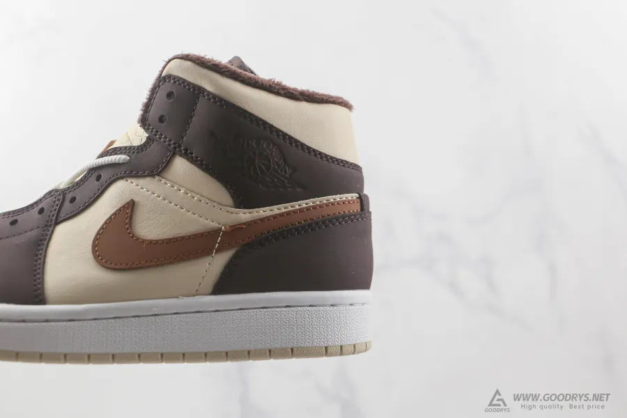 Wmns Air Jordan 1 Mid Se Cream Dark Chocolate 