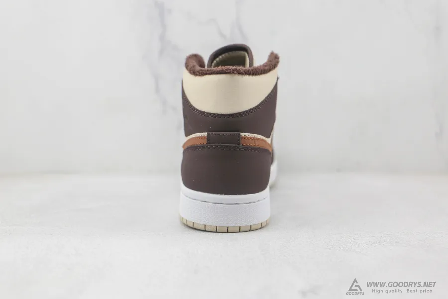 Wmns Air Jordan 1 Mid Se Cream Dark Chocolate 