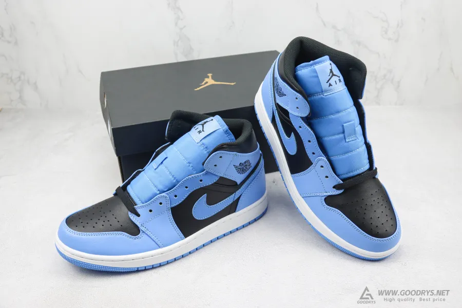 Airjordan 1 Mid University Blue Black 