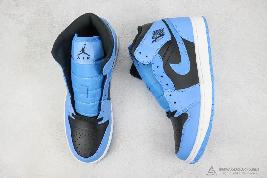 Airjordan 1 Mid University Blue Black 