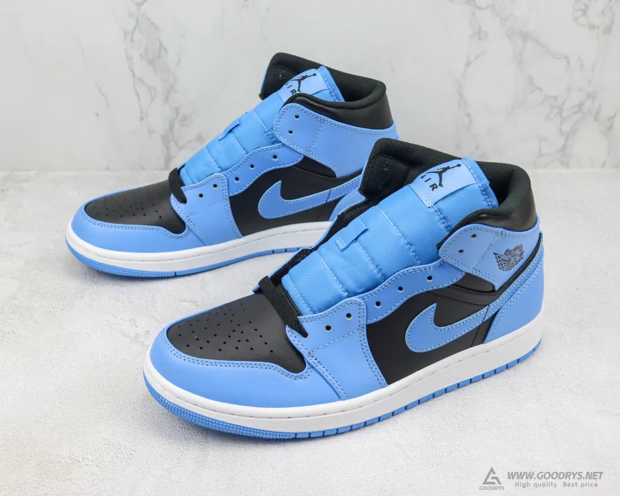 Airjordan 1 Mid University Blue Black 