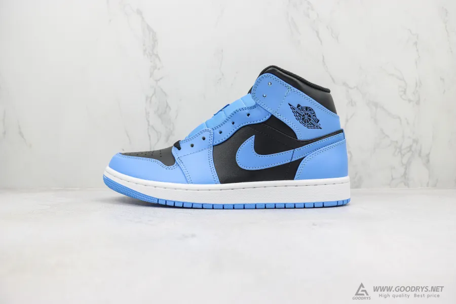 Airjordan 1 Mid University Blue Black 