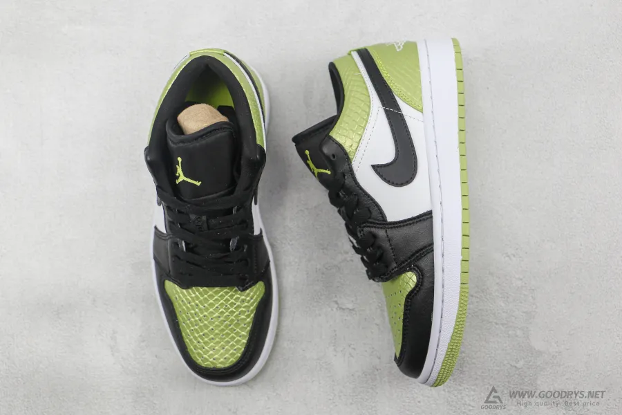 Wmns Air Jordan 1 Low Se Vivid Green Snakeskin 